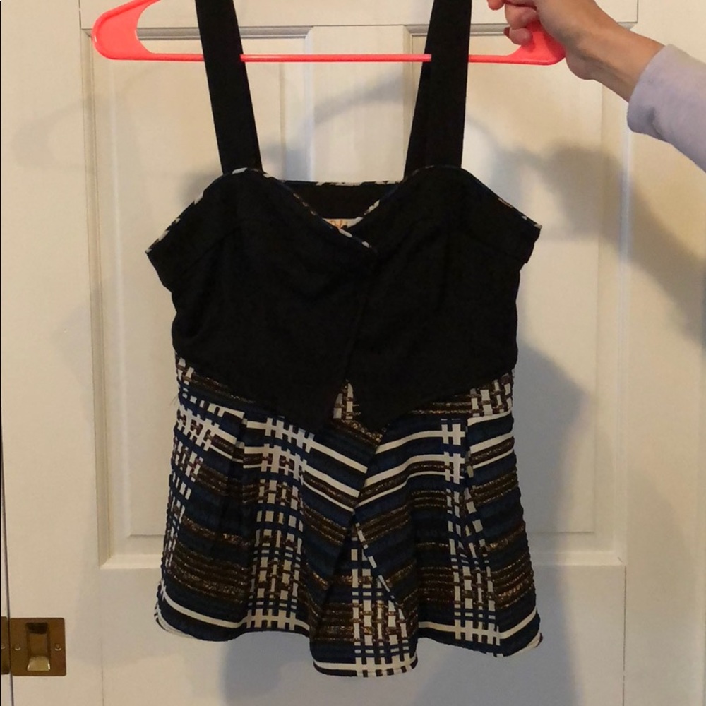 NWT Anthropologie Deletta XS Peplum top